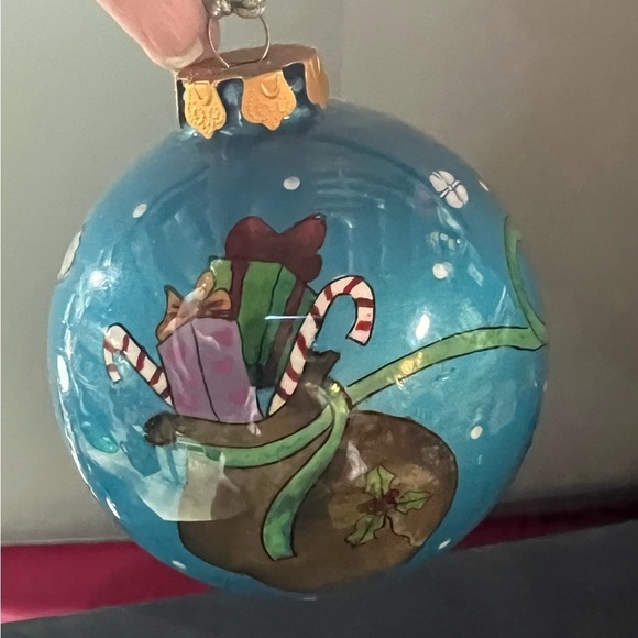Rare 2000 Karen Rossi Fanciful Flights Ball Ornament With Box - Picture 2 of 4